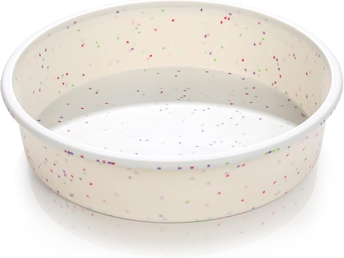 Vinino 10 Inch Silicone Round Cake Pan with Metal Reinforced Frame, Nonstick Silicone Springform Pan for Baking Suitable for Making Layers, Cheese & Chocolate Cakes