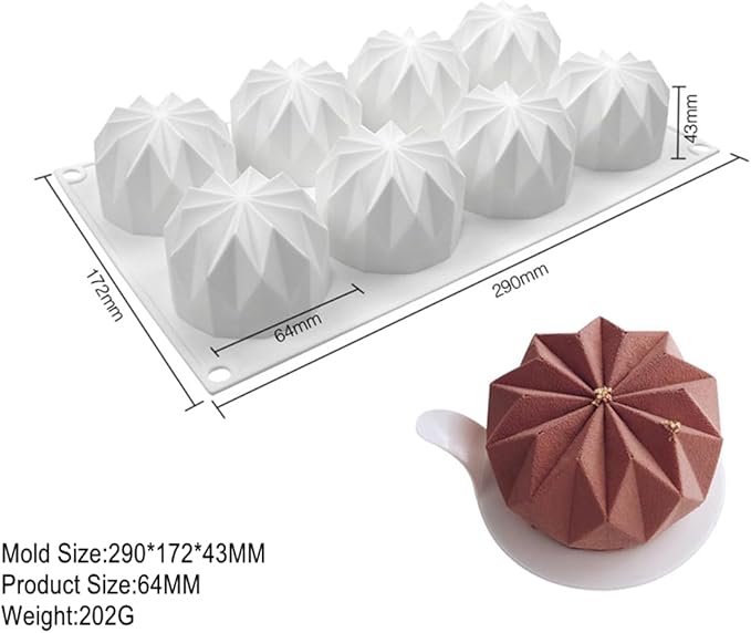 mostsom 3D Diamond Chocolate Cookie Molds Chocolate Cover Cookie Silicone Molds for Candy Mini Cakes Jelly Baking (Diamond I1_11.6x6.88x1.72inch)