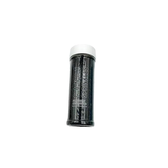 Edible Black Sanding Sugar Sprinkles 142g/ 5.01oz Sugar Crystals for Cake Decorating Candy Baking Decorations Ice Cream Toppings and Cupcake Decorating for Valentines Halloween Christmas