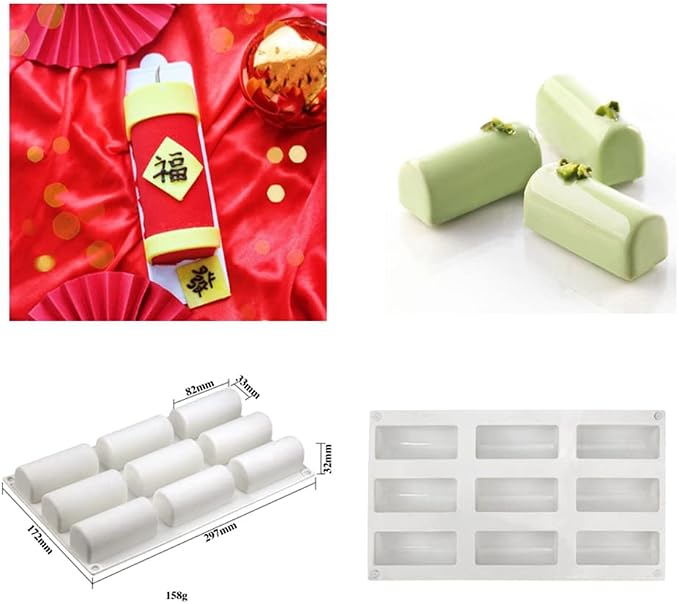 mostsom 3.28'' Length Cylinder Strips Biscuit Chocolate Sticks Cookies Baking Jelly Silicone Mold Ice Tube Making Trays, Perfect Ice Cube Sticks Molds (Cylinder H)