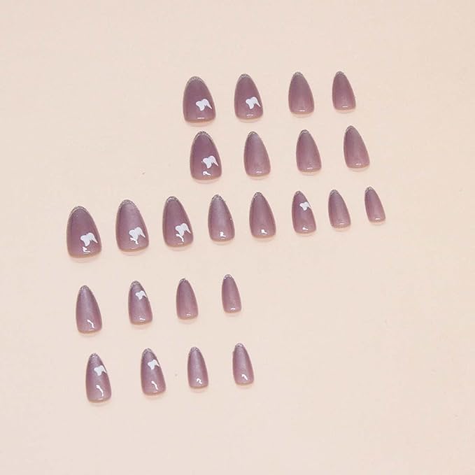 30Pcs Press on Nails Short Almond ZWENJIE Cat Eye Fake Nails Press ons Nail Tips Stick on Nails Glitter Tip Acrylic Nails Kit French False Nails with Sea Blue Design Nail Art for Women Manicure