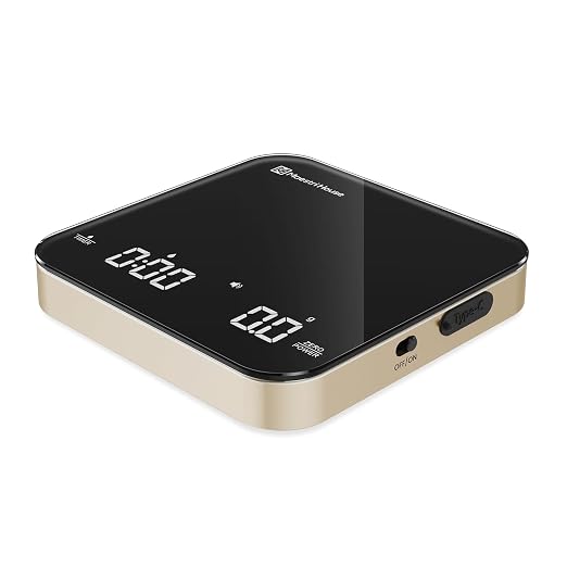 Maestri House S2 Espresso Coffee Scale with Timer, USB-C Rechargeable 2kg/0.1g Precision Shot Scale, Digital Scale for Espresso Brewing(Black & Gold)