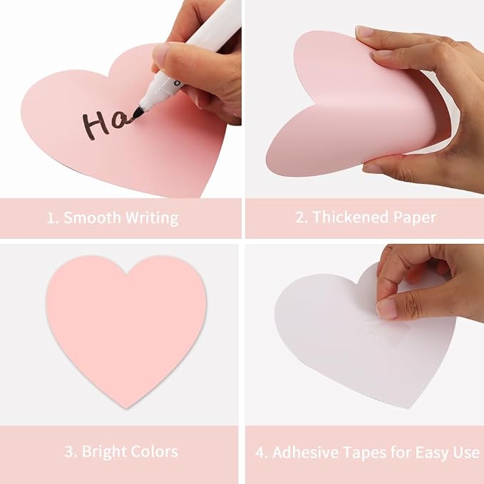 Vuzvuv 90Pcs Paper Heart Cutouts for Bulletin Board Decorations,Heart Cut Outs for School Wall Decor,Classroom Decorations(Pink)