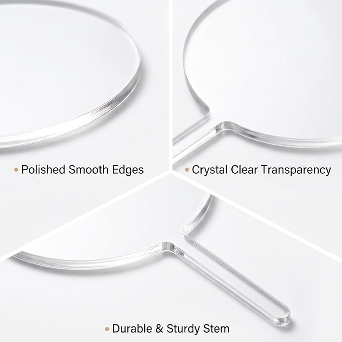 4Pcs Acrylic Cake Topper, 2Pcs 4 Inch and 2Pcs 6 Inch Custom Cake Toppers, Round Cake Decorations for Baking and Dessert Displays