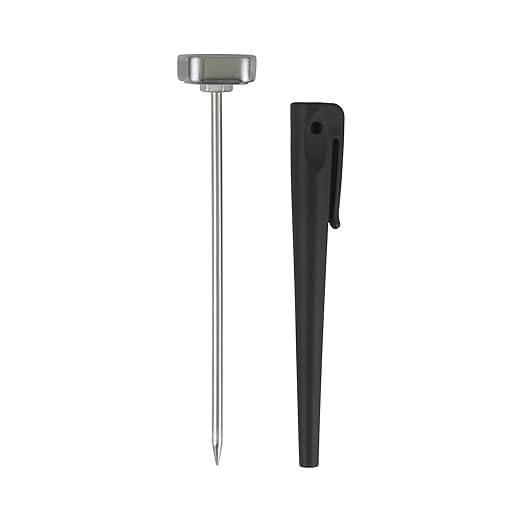 GoodCook Everyday Digital Instant Read Thermometer, LCD Display, Stainless Steel Probe, Recalibratable, Includes Protective Pocket Sleeve