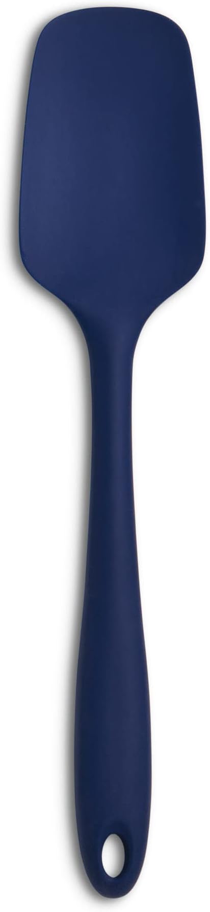 Mrs. Anderson’s Baking Silicone Spoon-Shaped Spatula, Flexible And Nonstick, One-Piece Design, Navy Blue, For Mixing, Folding, Scraping, Baking, And Cooking