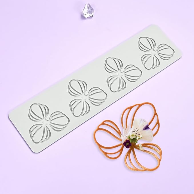 mostsom Three-Leaf Silicone Mould Lace Pad Exquisite Cake Decorating Grade Craft Mat Fondant Food Lace Cake 3D Mold Baking Sugar Paste (G_Three-Leaf)