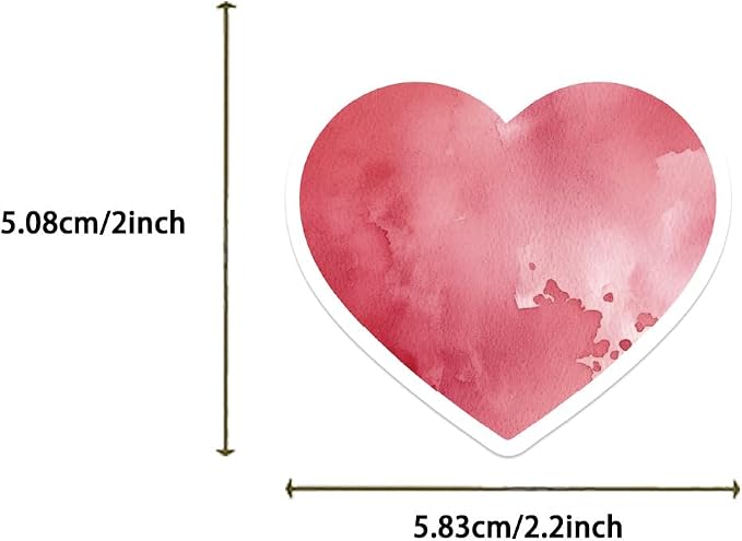 Love Heart Aesthetic Stickers for Valentine's Day, 50PCS Colorful Heart Vinyl Waterproof Stickers for Water Bottle, Laptop, Scrapbook, Journal, Gift Decorative Decals, Party Supplies