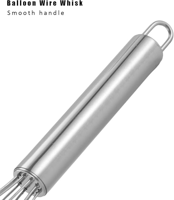 Digead Stainless Steel Whisk - 6" Kitchen Wisk, Balloon Whisk for Baking, Cooking, Mixing, Blending, Beating Eggs, Cream, Sauces - Ergonomic Grip