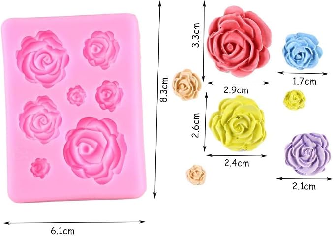 2PCS Rose Flowers silicone molds Cake Chocolate Mold wedding Cake Decorating Tools Fondant Sugarcraft Cake Molds