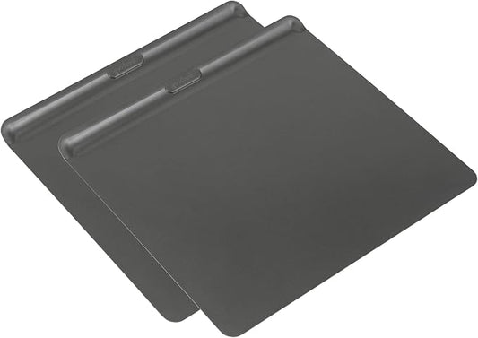 GoodCook AirPerfect Insulated Cookie Sheets Set of 2 Nonstick Carbon Steel Construction Pans for No-Burn Baking with Ergonomic Grip, 16 x 14-Inch, Gray