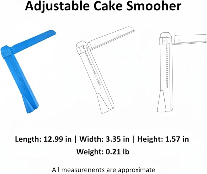 Multipurpose Adjustable Cake Smoother, 13-Inch PP Plastic Icing Spatula for Versatile Frosting and Leveling