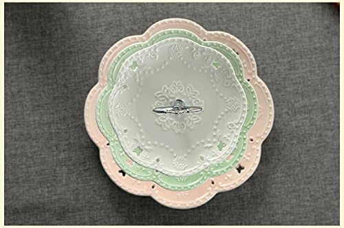 Jusalpha 3-Tier Multi Color Ceramic Serving Stand,Cake Stand-Dessert Stand-Cupcake Stand-Tea Party Serving Platter (3 Color-Gold)