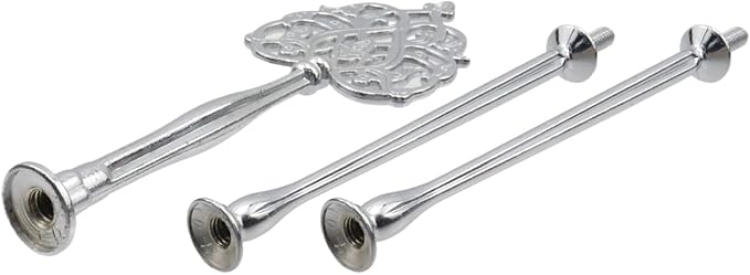 HEVSTIL 4 Set Cake Stand Hardware Kit Leaf Shape 3 Tiered Tray Hardware Fittings for Cake Stand,3 Tier Cake Stand Fittings Hardware Holder for Weeding,Party,Silver