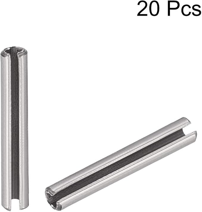 uxcell Slotted Spring Pin - M1.5 x 16mm 304 Stainless Steel Split Spring Roll Dowel Pins Plain Finish 20Pcs