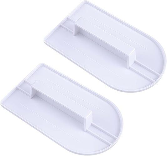 2Pcs 14.5x8.3cm(5.7x3.3inch) White Plastic Fondant Smoother, Professional Cake Decorating Tool, Icing Polisher & Finisher for Sugarcraft and Cake Surface Smoothing