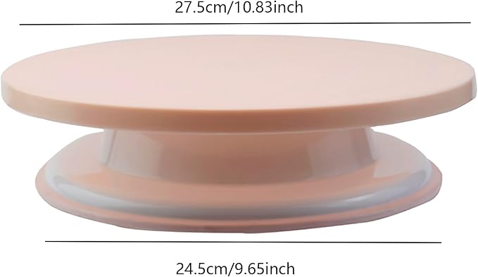 FDXGYH 1 PCS Cake Turntable Black 11'' Rotate Cake Decorating Stand for DIY Cake Making (Pink)