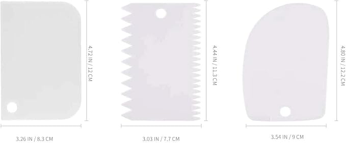 Adjustable Cake Scraper Icing Smoother - Beginners Frosting Decorating Tools Supplies Set - with Plastic Pastry Comb Pcs for Edge Corner Design