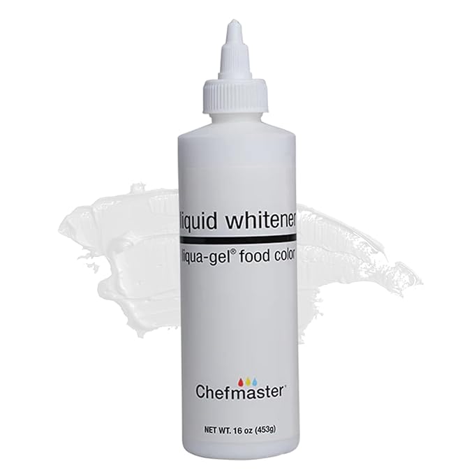 Liquid Whitener Liqua-Gel Food Coloring | Brighter Whites & Pastels | Professional-Grade Dye | Icing, Frosting, Candy Apples | 16 oz
