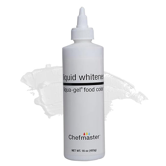 Liquid Whitener Liqua-Gel Food Coloring | Brighter Whites & Pastels | Professional-Grade Dye | Icing, Frosting, Candy Apples | 16 oz
