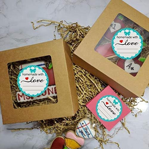 Homemade with Love Stickers 2 Inch DIY Jar Decoration Customizable Canning Jar Labels with Lines for Writing Baked Goods Packaging Stickers,504 Pcs