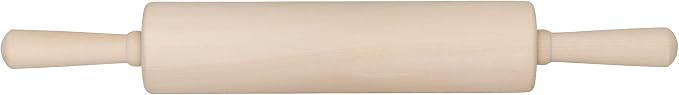 Mrs. Anderson’s Baking Stainless Steel Ball Bearing, Classic Wooden Rolling Pin, Made in America, 12-Inch by 2.75-Inch