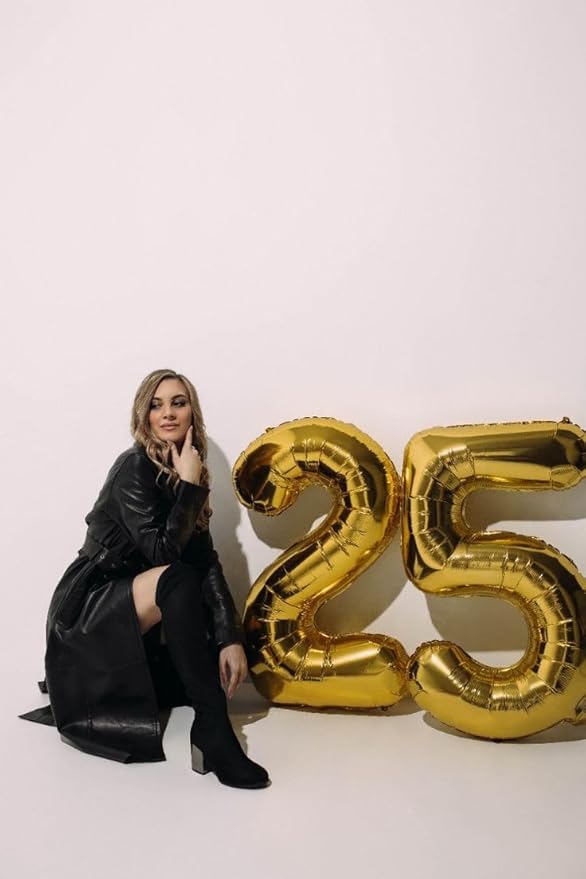 14 Balloons Number, Large 14th Gold Birthday Decorations for 1 4 14 41, 40 Inch Foil Balloon for Wedding Engagement Photo Shoot Memorial Day's Supplies