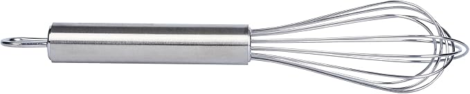 Restaurantware 7 in Stainless Steel Wire Whisk - German Standard Kitchen Balloon Whisk with Ergonomic Handle, Dishwasher Safe - Durable French Whisk for Cooking, Mixing Thick Batter and Sauce