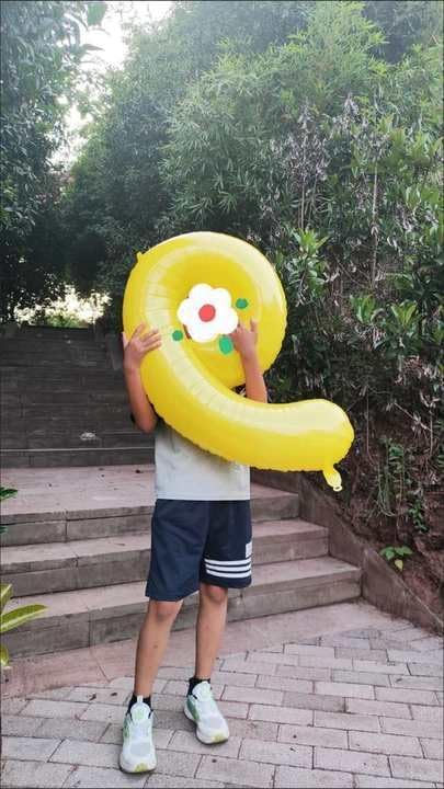 Yellow Number 4 Balloon 40 Inch, 4th Birthday Party Decorations for Children, Giant 4 Foil Balloon for Party Supplies