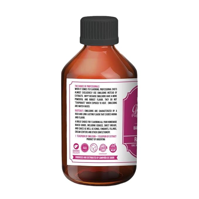 Gusteau's - Raspberry Flavor Bakery Emulsion, 4 fl oz (100ml) Alcohol Free, Sugar Free, Kosher (Raspberry)