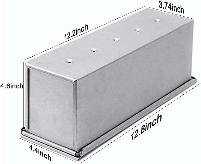 Bakeware Aluminized Steel Pullman Loaf Pan with Cover, 13 x 4 inch, Nonstick & Quick Release Coating(Sliver or Black)
