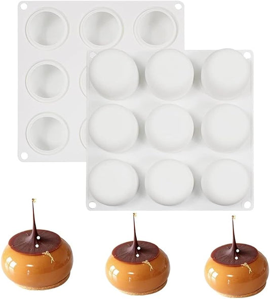 mostsom Silicone Chocolate Half Round Mold Medium Semi Sphere Silicone Mold,Half Sphere Silicone Baking Molds for Making Chocolate, Cake, Jelly, Dome Mousse (Oblate Spheroid A)