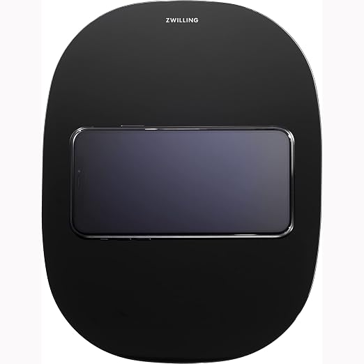 ZWILLING Enfinigy 2-in-1 Digital Kitchen Food Scale, Wireless Charging Station, Max weight 22lbs, Grams & Ounces, 0.1-gram Accuracy, Black