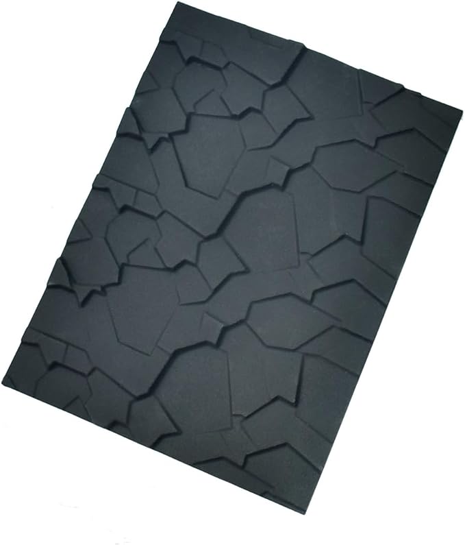 mostsom Fondant Silicone Mold for Cake Decoration Cake Border Stone Patter Impression Mat Fondant Embossing Stencil for DIY Cookies, Cupcakes, Chocolate, Clay – Reusable, Flexible (E_ Stone Patter)