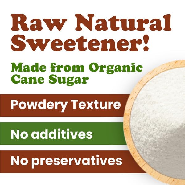Food to Live Organic Powdered Cane Sugar, 8 Ounces – Raw Natural Sweetener. Great for Baking, Cooking and Beverages. Non-GMO, Vegan, Bulk