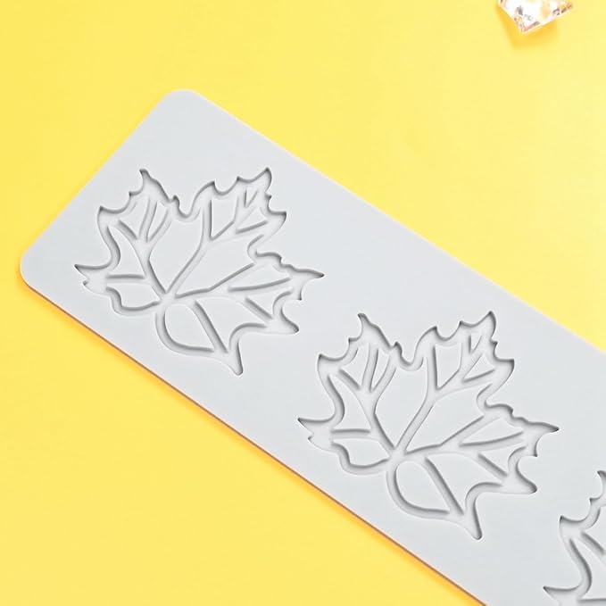 TUKE Hollow Out Maple Leaves Lace Silicone Impressing Mold Mat Fondant Cake Sugar Mould Cooking Tools Decorating Tools Diy Moulds (H_ Maple Leaves)