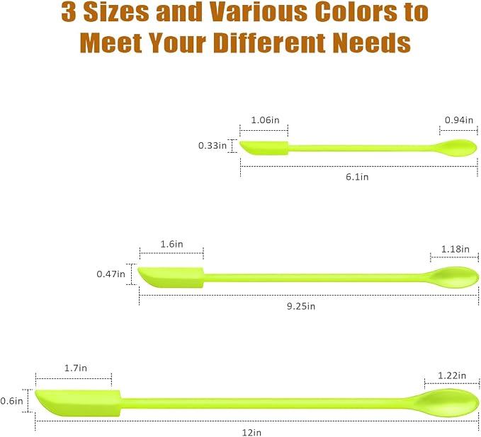 Silicone Spatula Set (6Pcs) - Mini Scraper Tool for Beauty & Food - Reach Every Last Drop, Multi-Size Spatulas for Makeup Jars, Lotion Bottles & Kitchen Containers (Green)