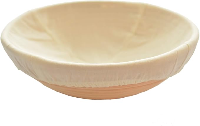 1pcs 10" Round Banneton Brotform Bread Dough Proofing Rising Rattan Basket & Liner,Banneton Proofing Basket Set - for Home Bakers (Sourdough Recipe) & Bread Making