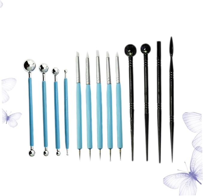 Garneck 13pcs Fondant Carving Pen Kit Versatile Cake Modeling Tools for Engraving and Sculpting for Fondant and Pottery Projects