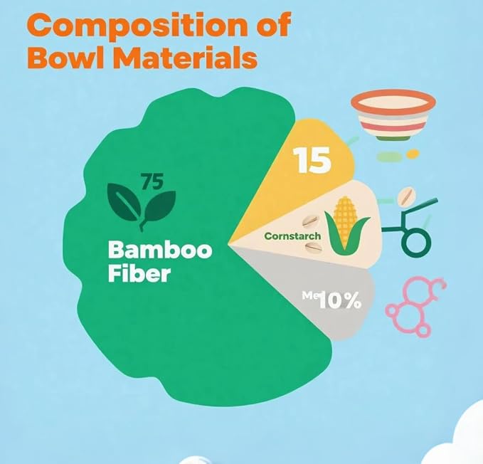 Eco-Friendly Bamboo Fiber Meal Prep Bowl Set with Lids (3 Pack), Sustainable Mixing & Serving Bowls for Kitchen, Food Storage, Picnic & Fitness (5.7" x 7.6" x 9.8") Non-heatable