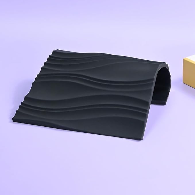 mostsom Silicone Fondant Mold Wave Pattern Embossing Mat for Cake Decorating DIY Clay, Jewelry, Pastry, Candy Making - Non-Stick Flexible Border Design (A_ Wave)
