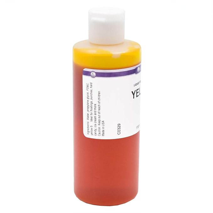 LorAnn Yellow Liquid Food Coloring, 4 ounce bottle