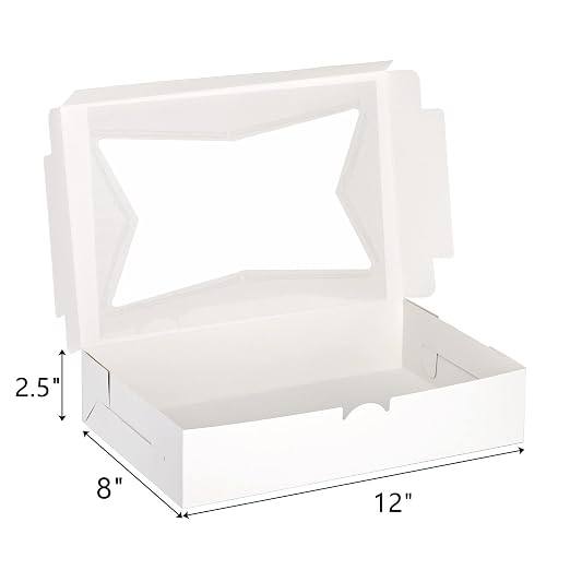 ZEAYEA 36 Pcs White Bakery Boxes, 12" x 8" x 2.5" Cookie Treat Boxes with Clear Window, Pastry Box for Desserts Strawberries, Pie Boxes for Muffins, Donuts, Biscuits, Cupcake, Easy to Assemble