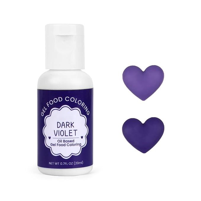 Oil Based Food Coloring for Chocolate, 20ml Edible Violet Oil Based Food Coloring Gel for Cake Decorating, Sugar, Candy Melts, Baking, Cookies, Icing Frosting, Meringues, Cream- 0.7 Fl. Oz(Violet)