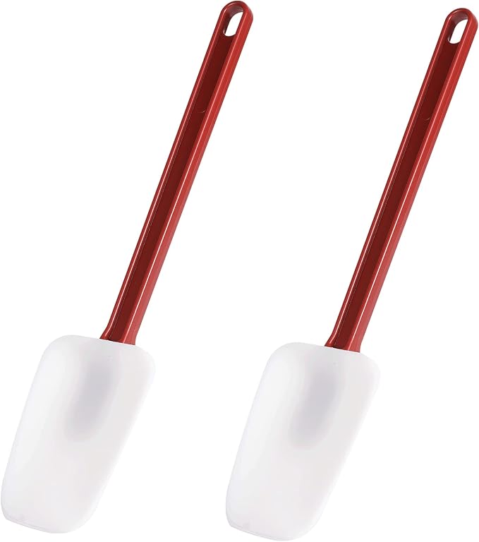Commercial Spoonula Rubber Spatula Set, High Heat Spatula Spoon 9.5 Inches, Commercial Spatula for Cooking, Rubber Spatula Set Resistant to 500℉ (2 Spoonulas 9.5")