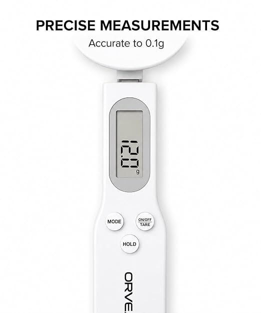 GramIQ Kitchen Electric Digital Weighing Spoon, Food Weight Measuring Digital Spoon Scale, Tare Function, Multi-Unit (g/oz), High Precision