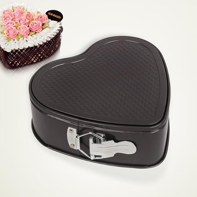 Kitchen Tools 9'‘Non-Stick Cheesecake Pan, Leakproof Springform Heart Cake Pan, Removable Bottom Quick Release Latch Moulds for Birthday Heart Cake Moulds