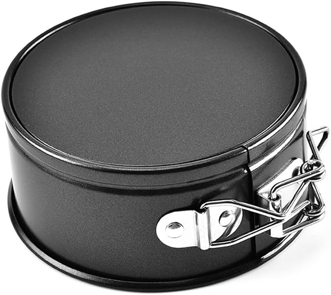 Mini Springform Pans Set of 4, 4.13 in Dia x 1.97 in Deep, Carbon Steel With Nonstick Coating, Removable Bottom, Small Cheesecake Quiche Pie Baking Pans, Black
