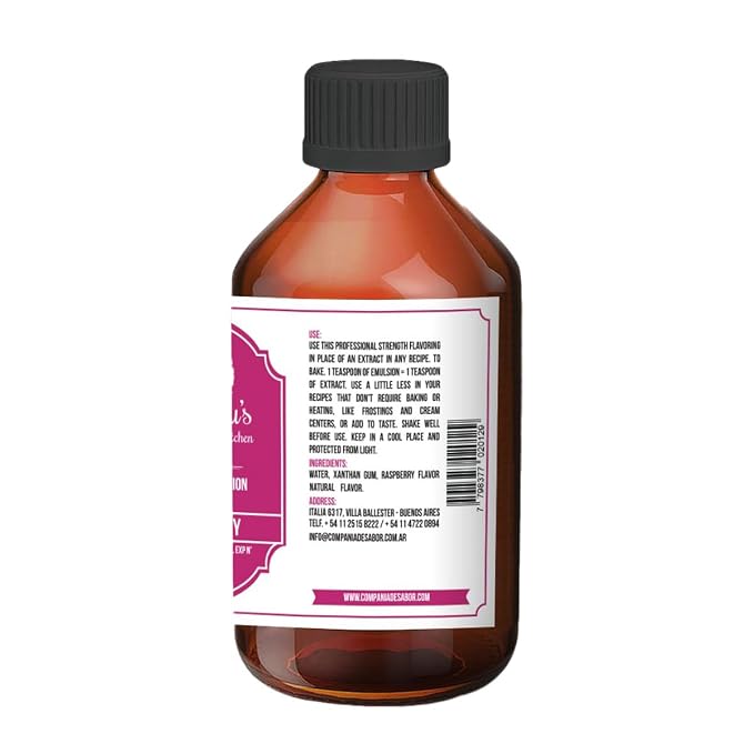 Gusteau's - Raspberry Flavor Bakery Emulsion, 4 fl oz (100ml) Alcohol Free, Sugar Free, Kosher (Raspberry)