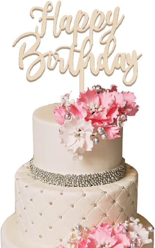 Happy Birthday Cake Topper Cake Decoration Suitable For Party Decoration For Anniversary/Birthday (wood)